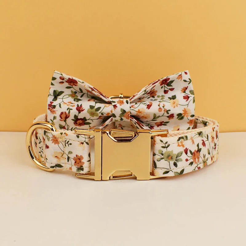 pets accessories dog collar leash harness set dog collar bow tie Printed pet products personalized luxury tactical dog collars