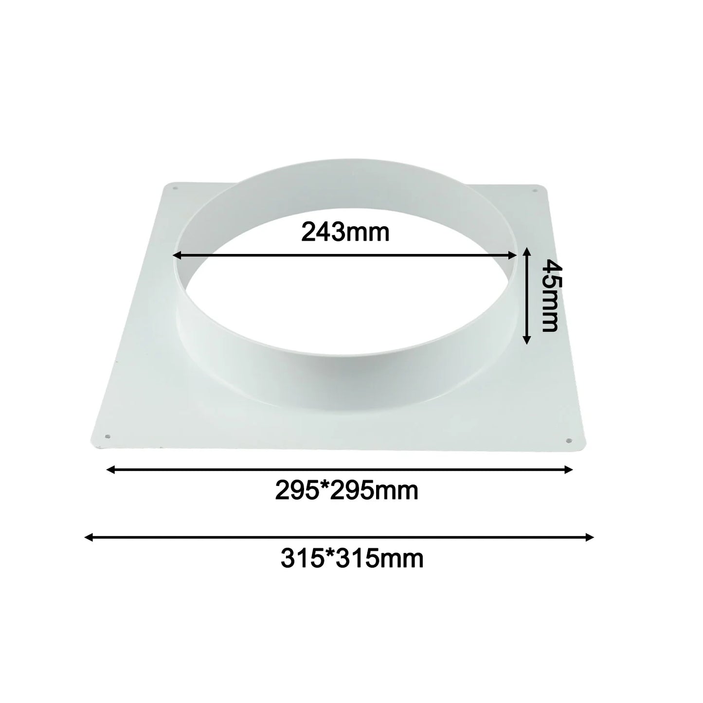 1pc Exhaust Pipe Straight Pipe 100-300MM ABS Air Duct Connectors Flange Ventilation Ducting Replaceable Accessories White
