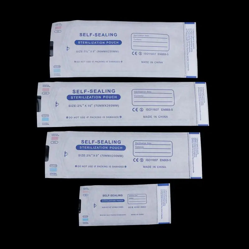 Self Seal Sterilizer Pouches 200PCS Autoclavable for Professional Dental and Tattoo Use