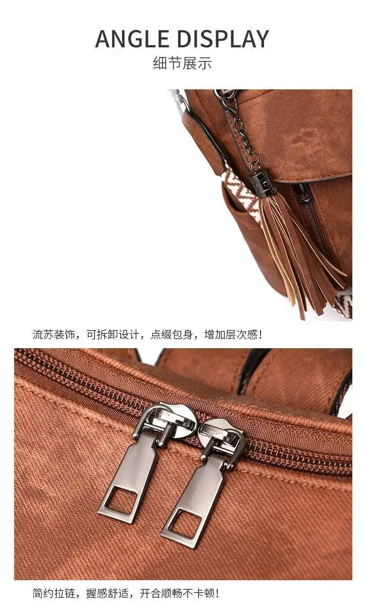 Hot Sale Luxury Women's Backpack Multifunctional Layers Double Shoulder Bags Luxury Good Quality  Spring Trend PU Women's Bag