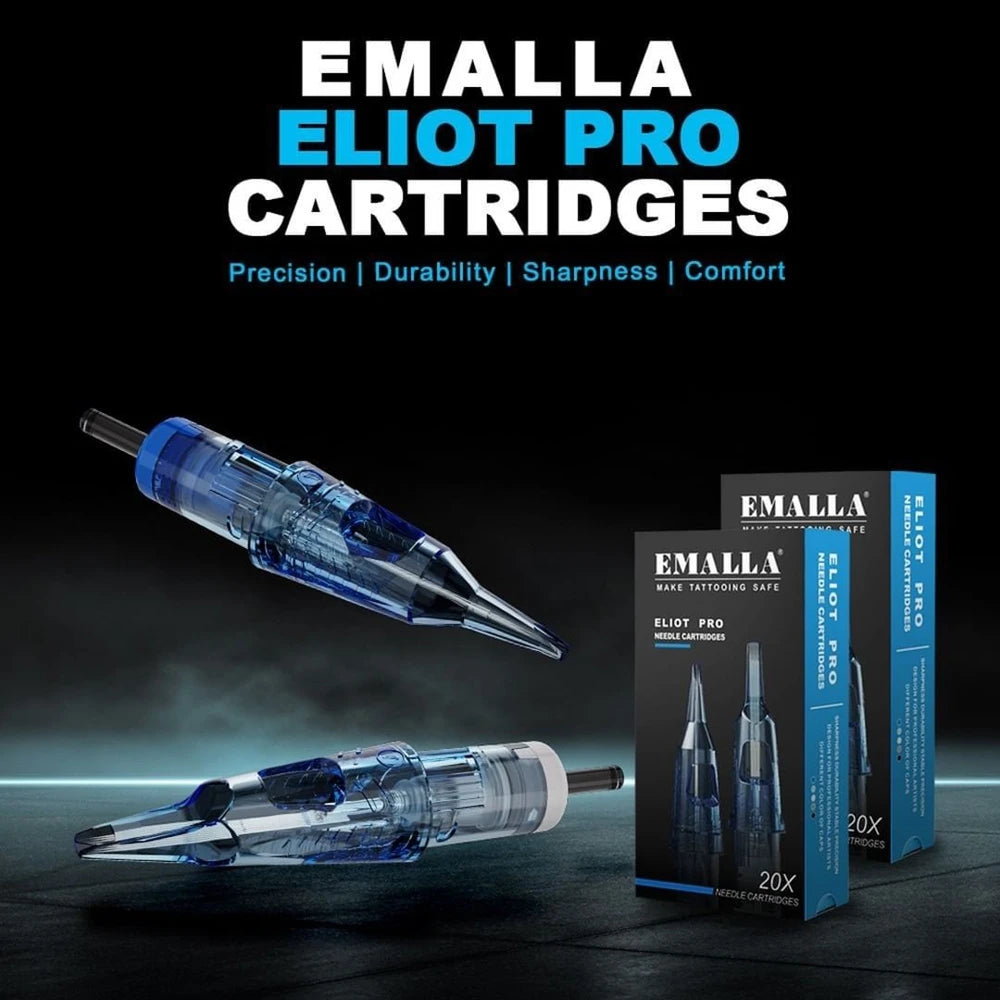 20/10PCS EMALLA Eliot Pro Tattoo Cartridge Needles Safety Sterilize Tattoo Needles Permanent Make-Up Tool for Cartridge Machine