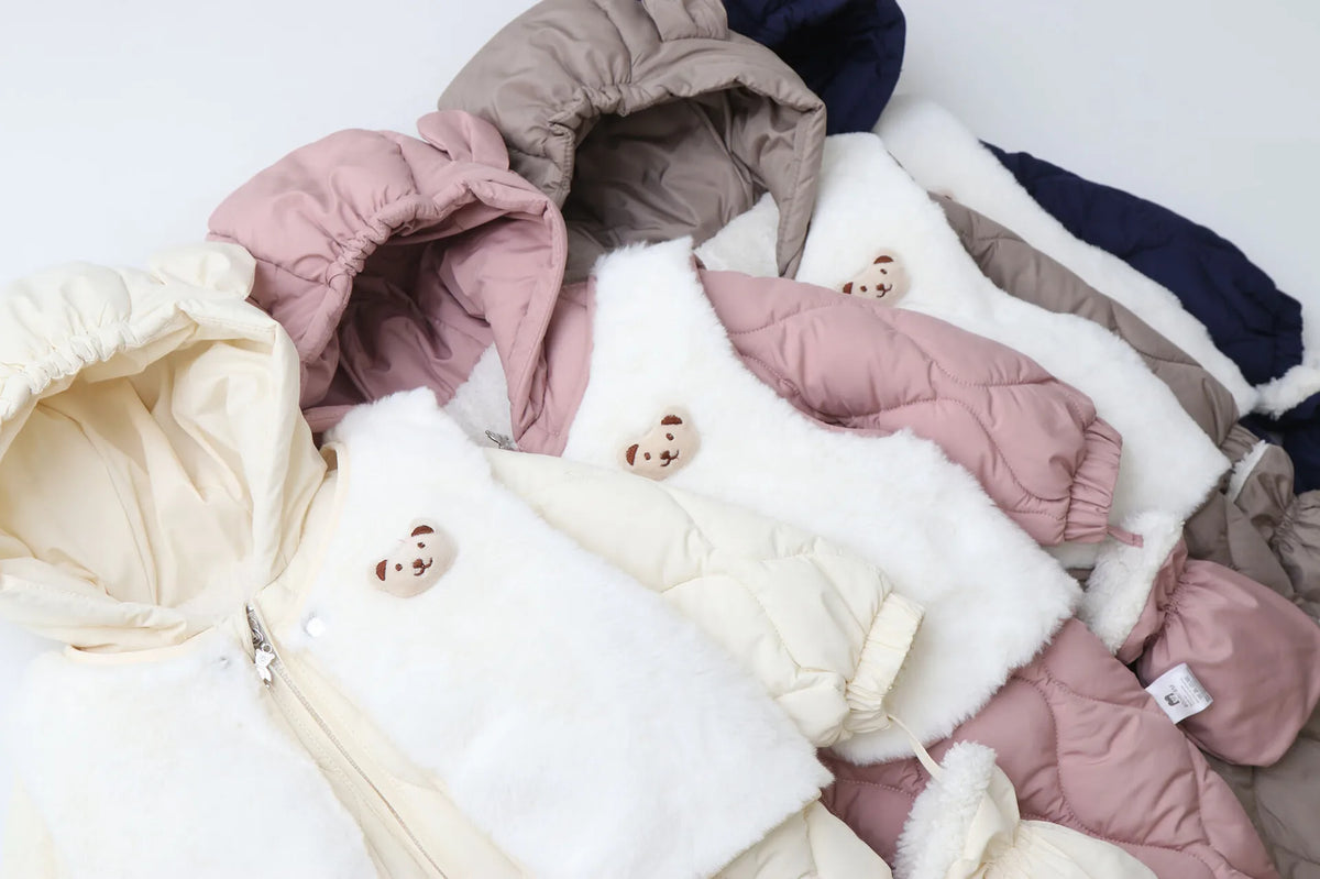 Winter 0-2Y Baby Clothes Thicken Fleece Boys Rompers Toddler Boys Jumpsuits Warm Fur Lining Footies And Vest 2 Pcs Snowsuit
