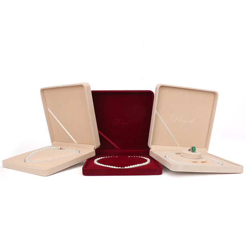 Velvet Jewelry Box Set for Necklace Earrings Storage Organizer Holder Wedding Gift Box Jewelry Packaging Display Case Joyero