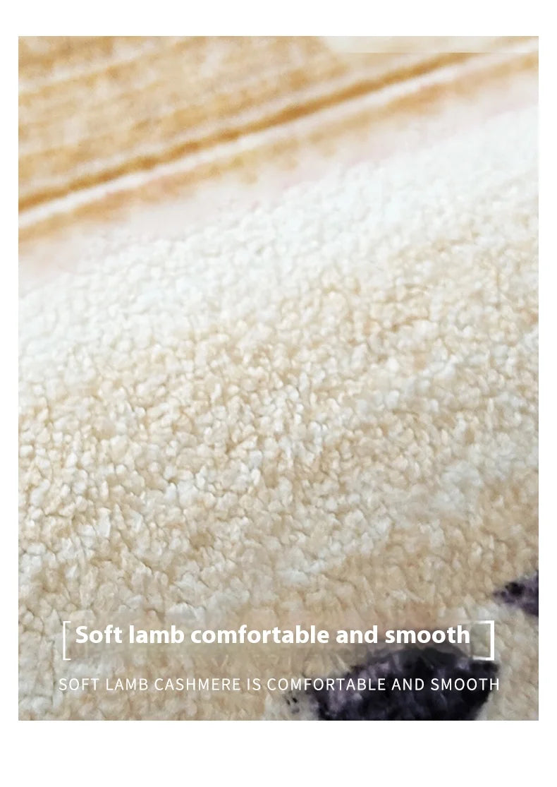 VIKAMA New Design Warm Wave Retro Winter Warm Non-slip Floor Mats Living Room Bedroom Sofa Washable Dirt-resistant Carpet