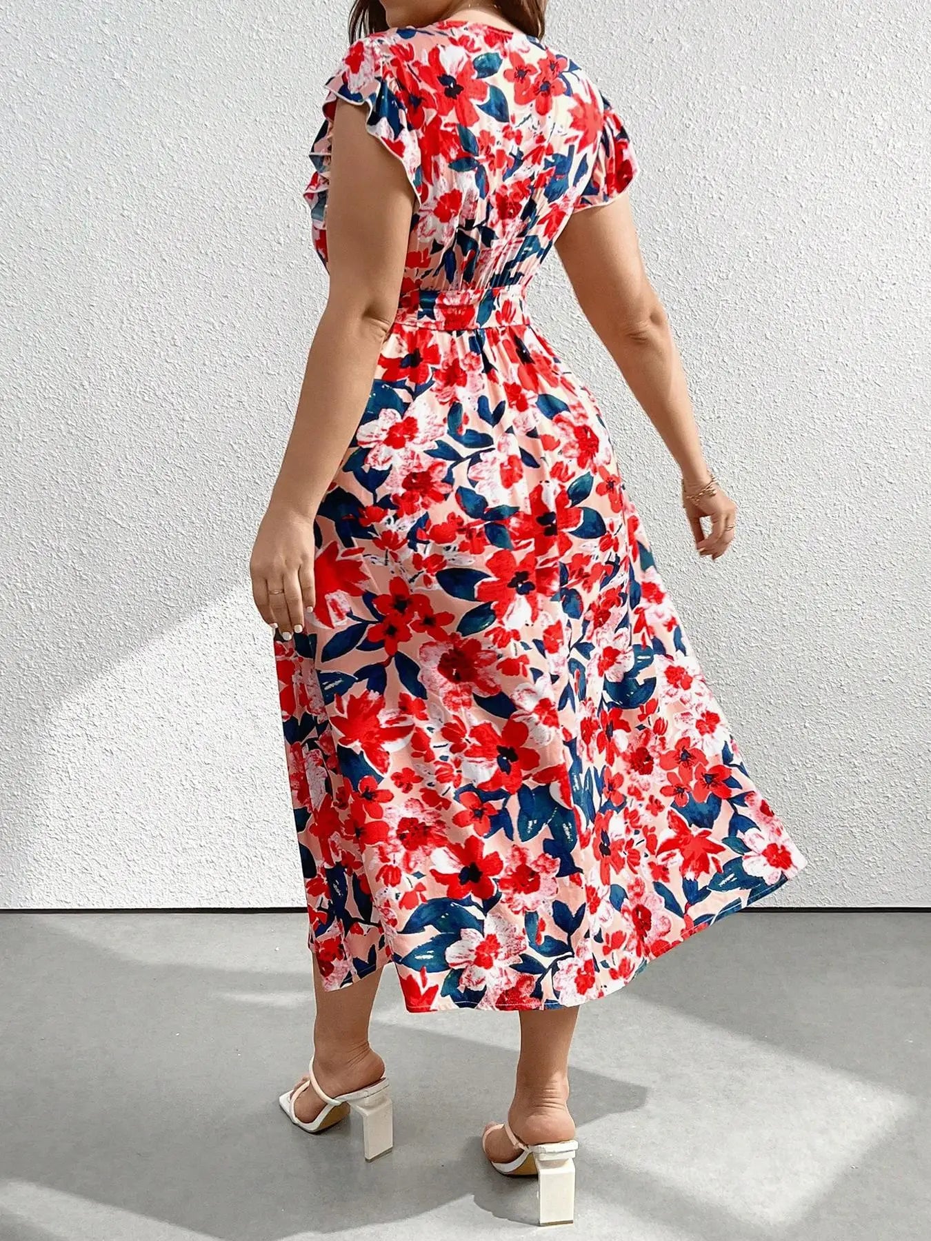 Plus Size Casual Dress for All Seasons, Fitted Moderate Thickness Fabric, Trendy Women's Clothing for Everyday Style
