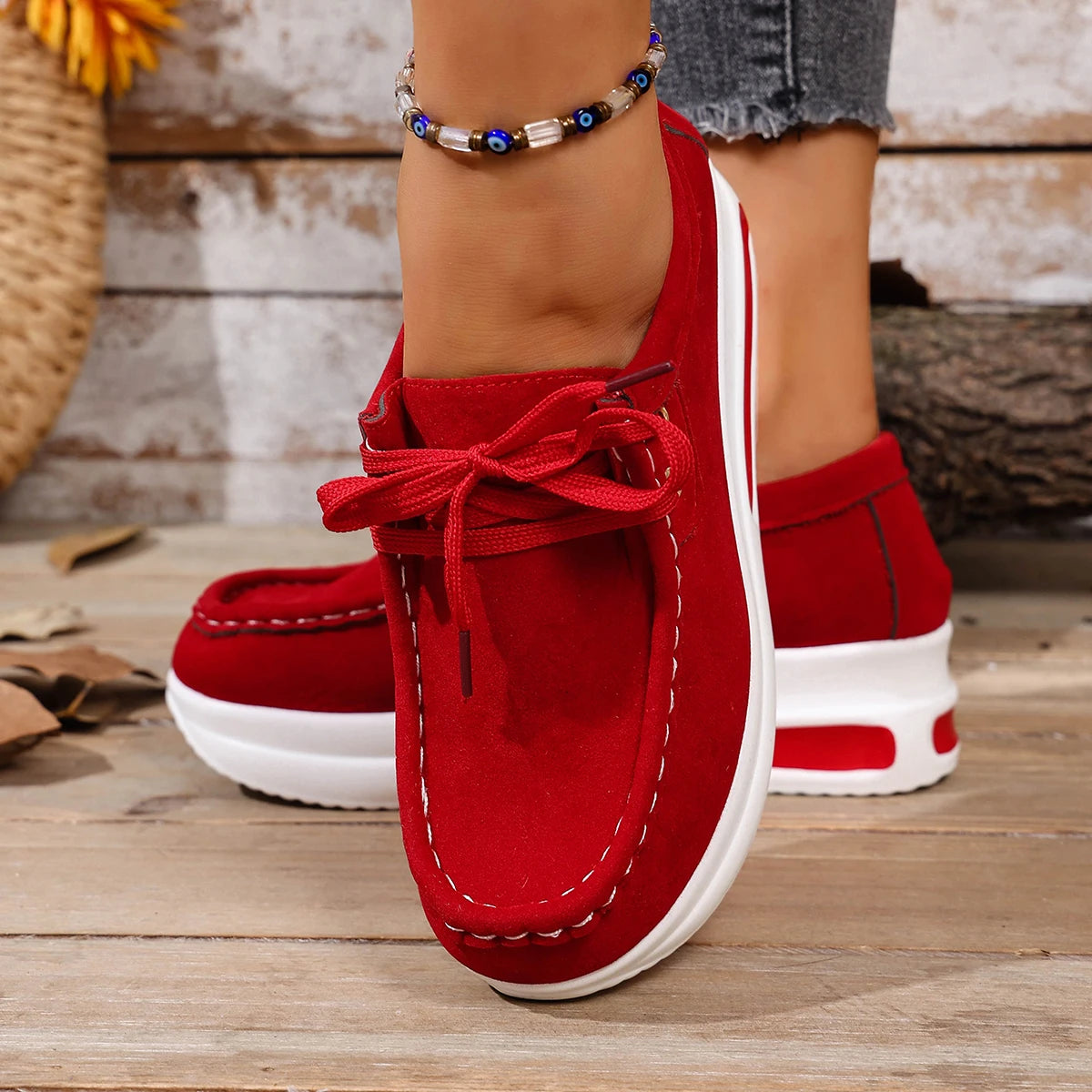 Spring/Autumn Sneakers Women Running Shoes Outdoor Breathable Lace-up Thick Bottom Casual Comfortable Shoe Large Size 36~43