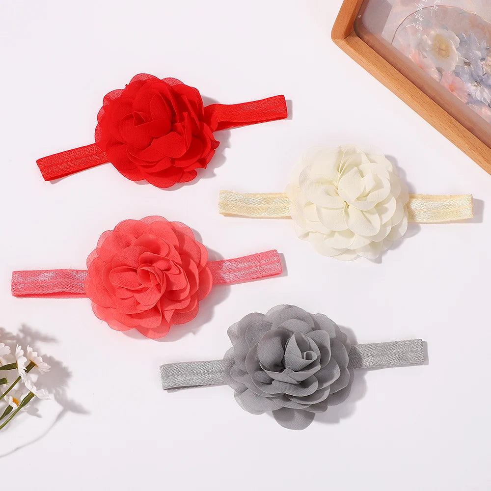 10Pcs Random Color Baby Sweet Flowers Headbands for Girls Newborn Knot Soft Elastic Hair Band Infant Headwear Hair Accessories
