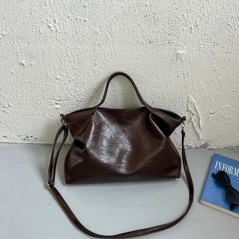 Casual Women Handbags Big Capacity Luxury Design PU Leather Female Shoulder Crossbody Bag Commuting Office Totes Ladies Hand Bag