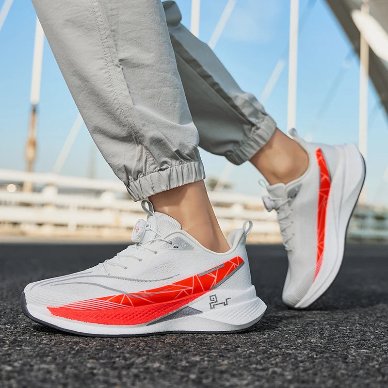 Carbon Plate Running Shoes Ultra Lightweight Soft Breathable Mesh Daily Training Sneakers Shock Absorbing for Men Women Jogging