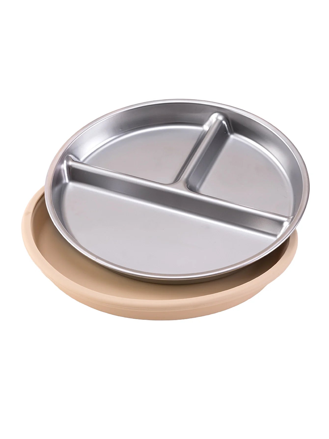 1PCS Stainless Steel Plate Detachable Suction Feeding Bowl For Baby  BPA Free Silicone Dishes Tableware Baby Newborn Items