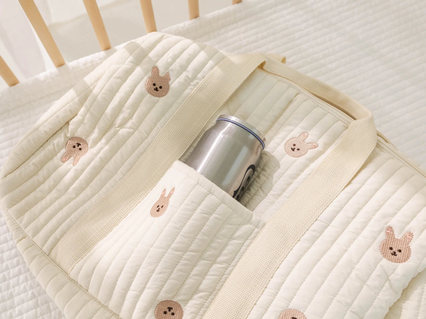 Personalized Small Bear & Bunny Diaper Bag Custom Embroidered Name Large Capacity Travel Mommy Bag Hospital Bag Baby Shower Gift