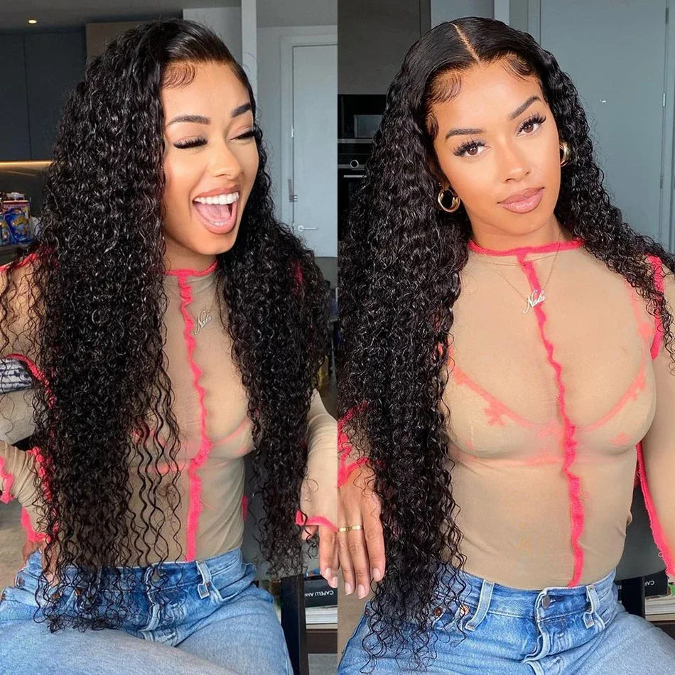 Geeta Curly Drawstring Wigs 13x6 Kinky Curly Lace Front Wig 13x4 Human Hair Lace Frontal Wigs Human hair for Women 4x4 5x5 Wig