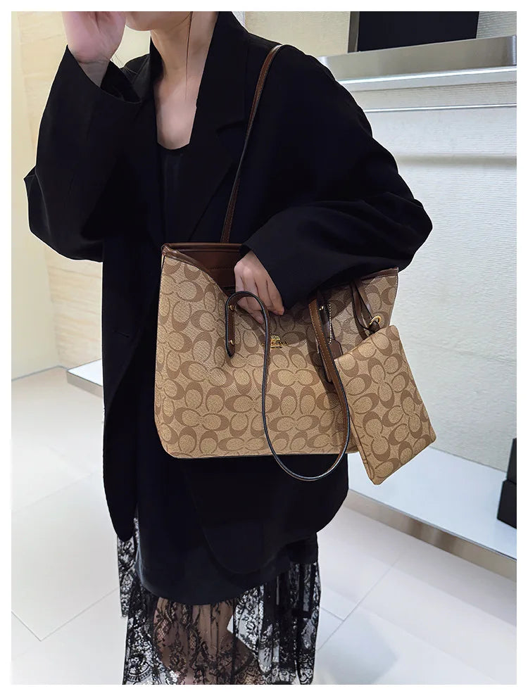 Luxury Designer Women'S One Shoulder Handbag Printed Vintage Paris Fashion Tote Bags Large -Capacity Portable Bag Cluch Bag Purs