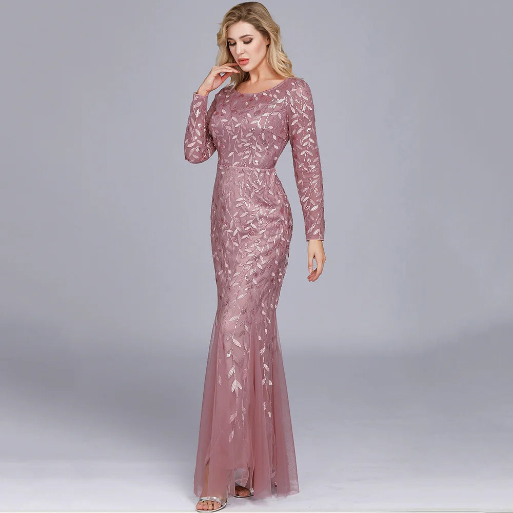 Sexy vintage Maxi Sequin cocktail Dress bridesmaid Prom Dresses for Women Casual Party Long sleeve club Bodycon Dress vestidos