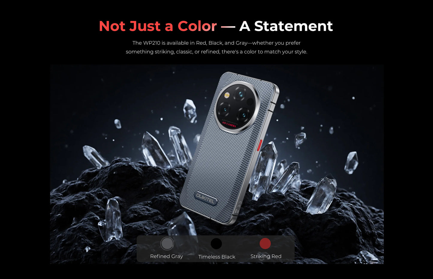 OUKITEL WP210 5G Rugged  Phone MTK 8200 6.7 Inch FHD+ 12GB RAM 512GB ROM Mobile Phone 8800mAh 108MP Android15 45W Cellphone NFC
