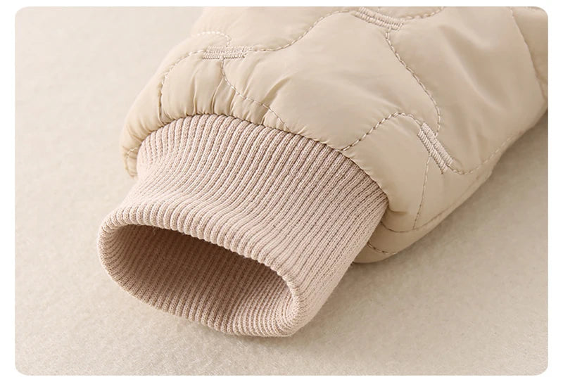 Autumn Winter Baby Clothes 0-2Y Newborn Thick Jumpsuit Boys Fur Lining Warm Romper Toddler Girls Cute Hooded Outdoor Clothing