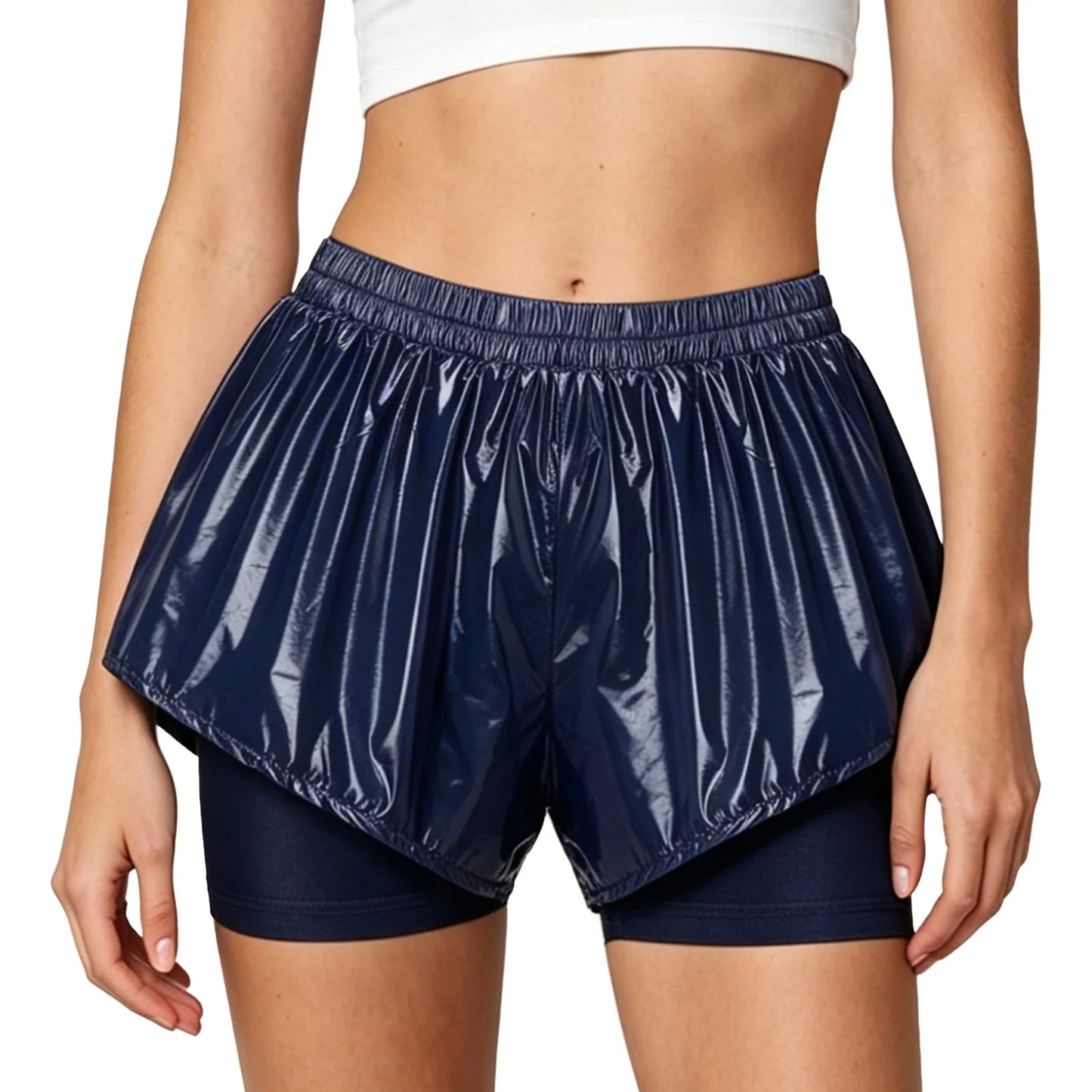 Women Waterproof 2 in 1 Athletic Shorts Swim Trunks Beach Pool Swimwear Beachwear Running Cycling Sports Workout Sportswear