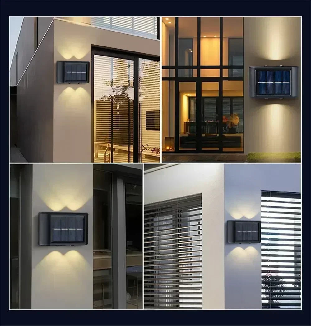 4/6/8 LED Solar Double-headed High Brightness Wall Lights Garden Lights Door Sign Wall Lights Outdoor Waterproof Wall Decor Led