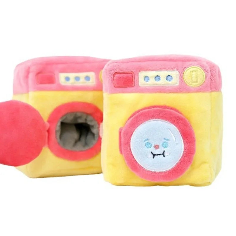 1/pice Cute INS Puppy Housekeeping Series Plush Pet Sounding Toy Washing Machine Iron Hair Dryer Pet Food Hiding Funny Dog Toys