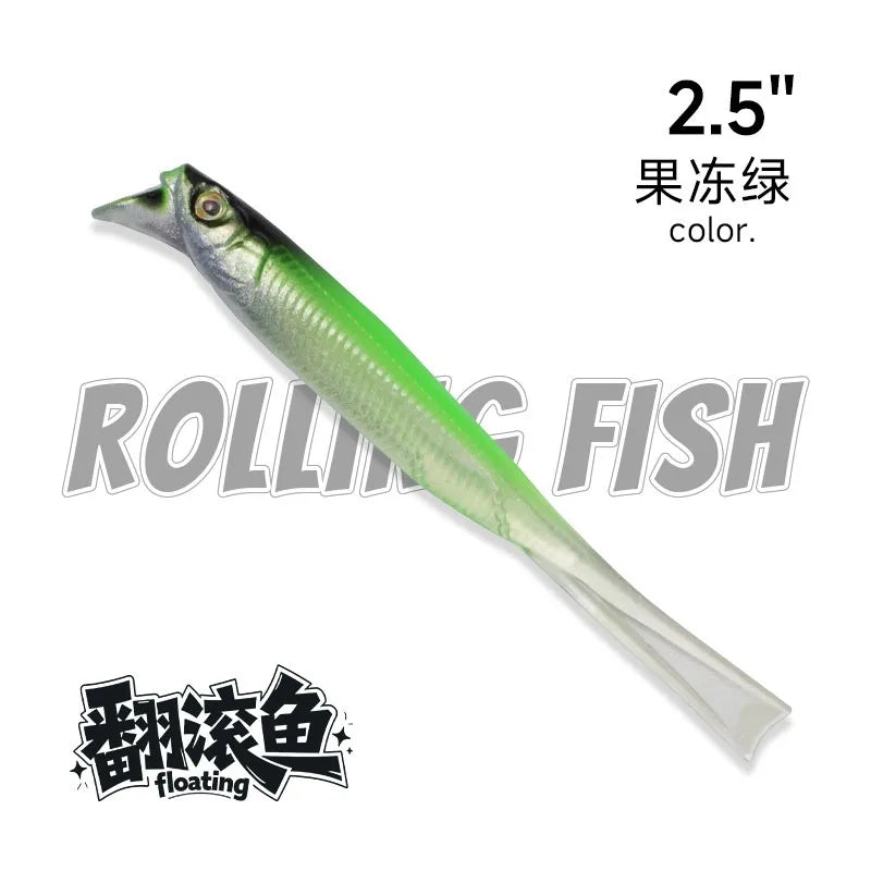 Competition Edition Floating TPE Soft Bait 2.5" 3" Midosto Wacky Rig Lure Rolling Action for High-Pressure Fishing for Bass Pike