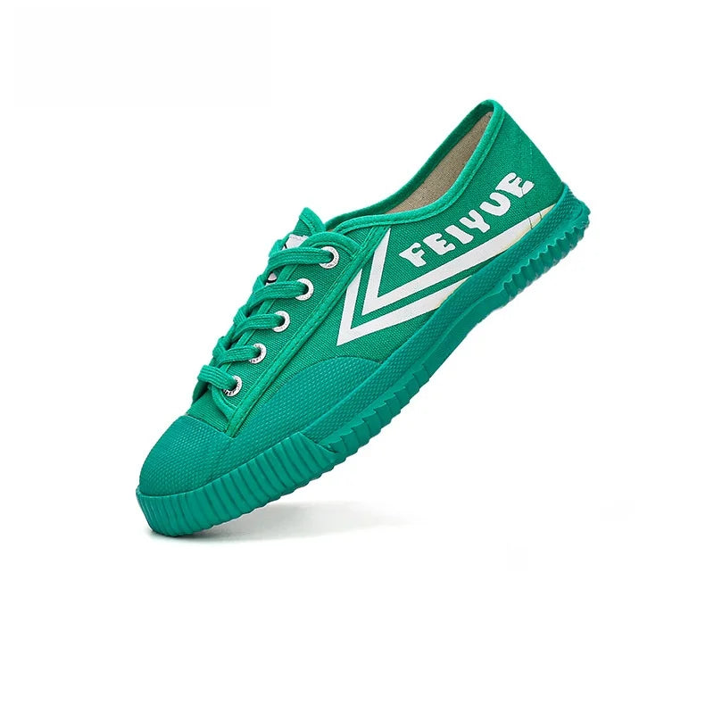 DaFu Flying Men's Running Jump Far Athletic Shoes Sports Women's Canvas Couple's Black Shoes Low Top Breathable Rubber Sole