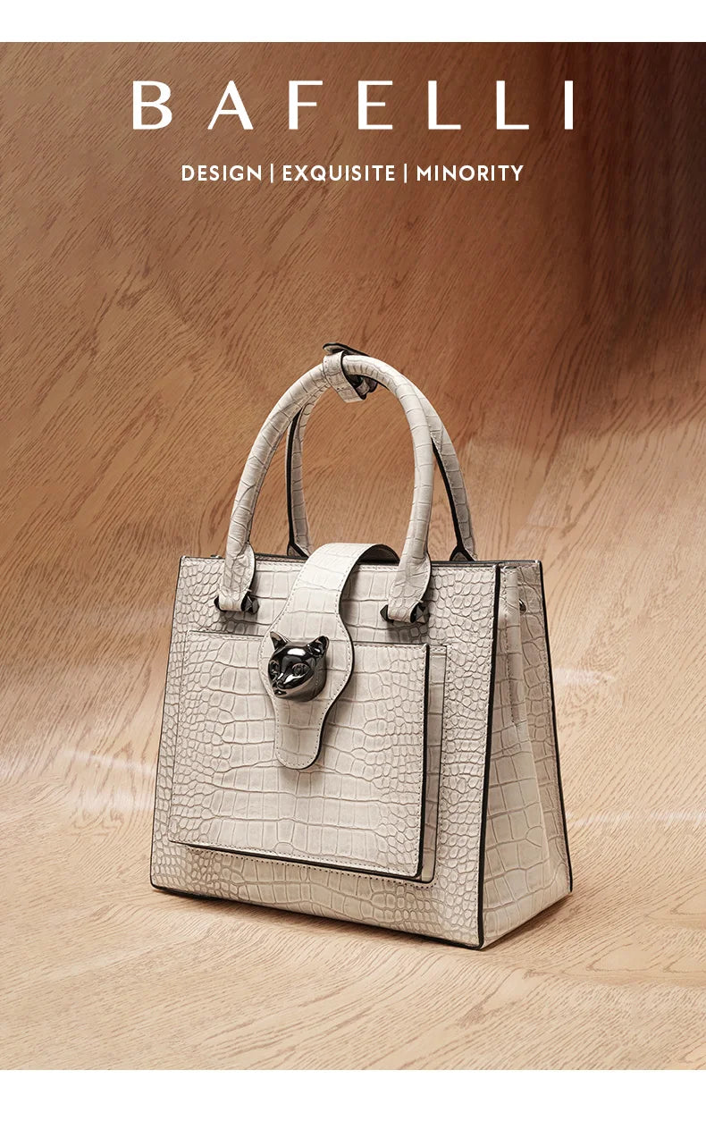 2026 NEW WOMEN'S HANDBAGS BUSINESS LADY GENUINE LEATHER ORIGINAL LUXURY BRAND DESIGNER OFFICE FEMALE BAGS CROSSBODY CAT PURSE