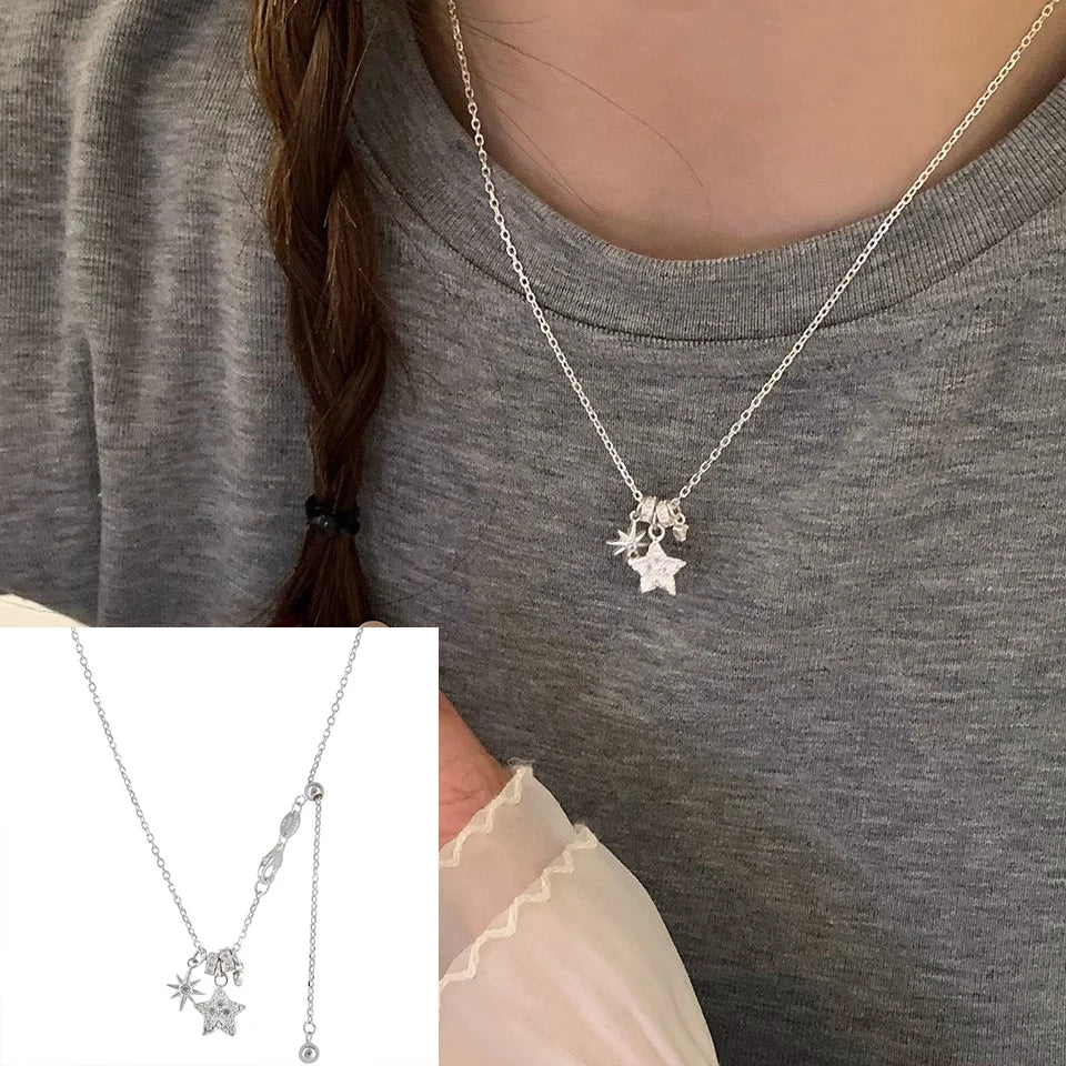 VENTFILLE  925 Sterling Silver Black Agate Necklace for Women Girl Snake Bone Chain Water Drop Jewelry Gift Dropshipping