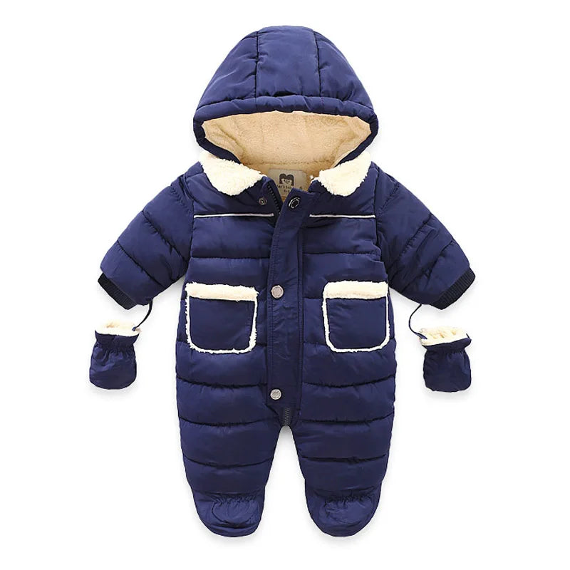 Ircomll Hight Quality Newborn Baby Winter Clothes Snowsuit Warm Fleece Hooded Romper Cartoon Lion Jumpsuit Toddler Kid Outfits