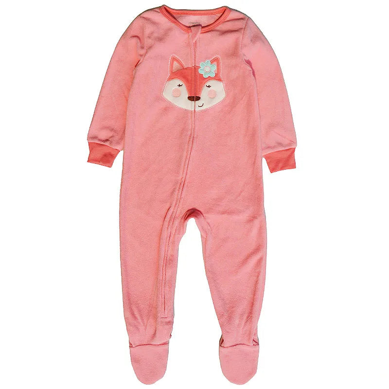 Autumn and Winter Children's Smooth Fleece Hanie Men and Girls Pajamas Baby Ridiculous Clothes to Increase the Code Package Feet