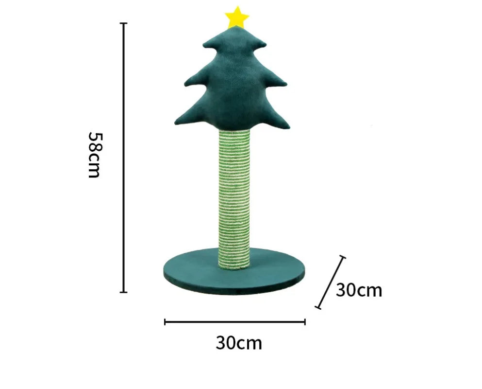 Christmas Tree Cat Scratching Post Sturdy Base Space Saving Durable Sisal Scratch Board Holiday Decor Cat Furniture Cat Tree
