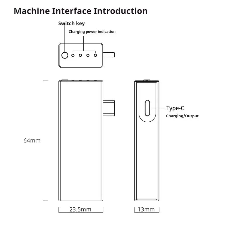 FiiO ESTICK KA17 Mini Mobile Power Bank Independent Power Supply Portable Power Bank 1100mAh Type-C Charging Customized Charger