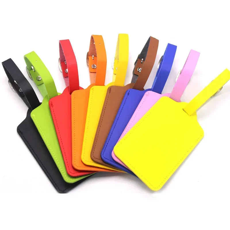 PU Leather Luggage Tag Women Men Travel Accessories Suitcase ID Address Name Holder Baggage Boarding Tag Portable Label