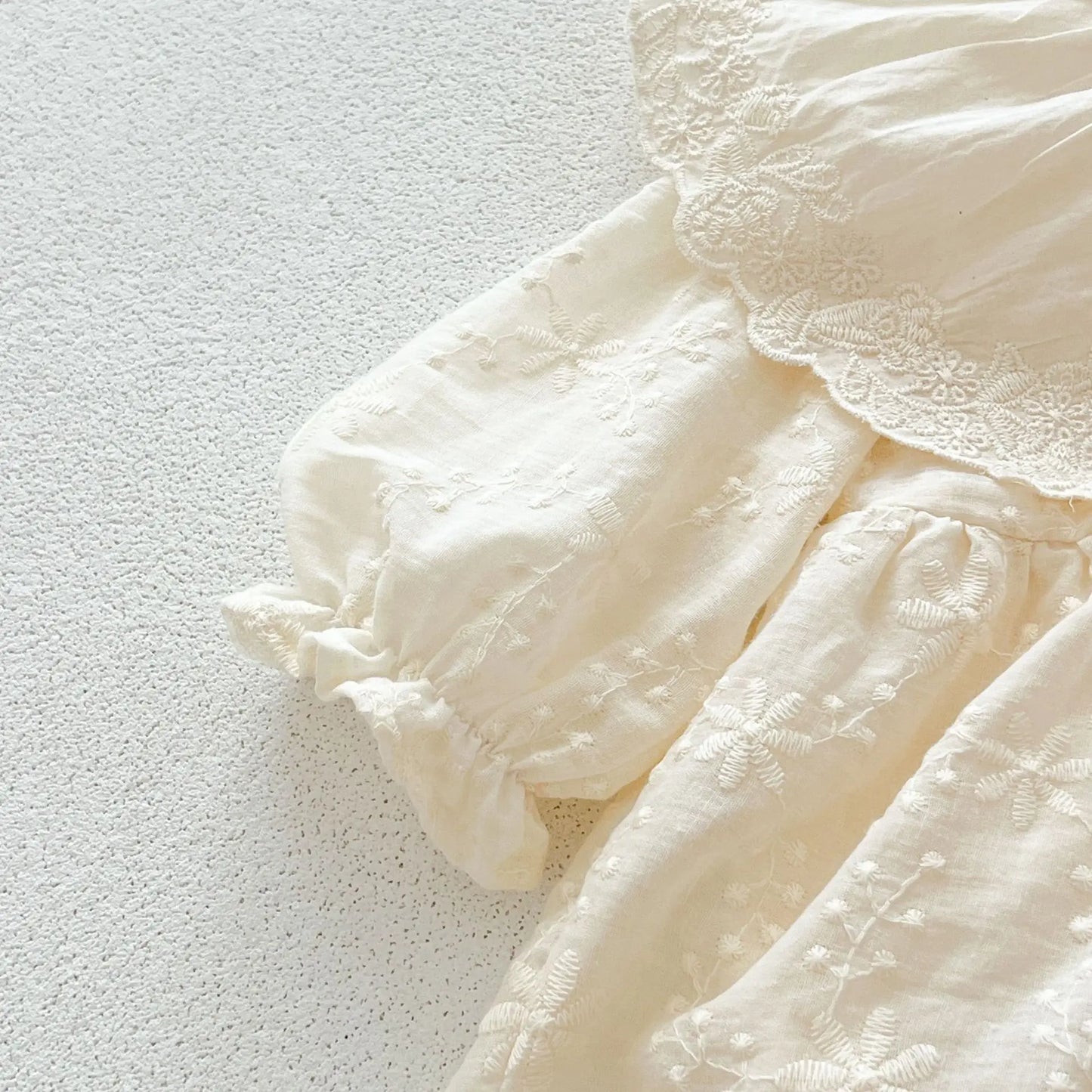 Autumn Newborn Infant Baby Girls Embroidery Lapel Romper Muslin Sweet Princess Long Sleeve Rompers Kids Fashion Baby Clothing