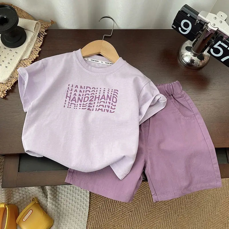 Baby Summer Clothes Boy Sports Sets Kids Loungewear Fashion Outfits Children T-shirts+Shorts 2Pcs Short Sleeves Top Pants Suits