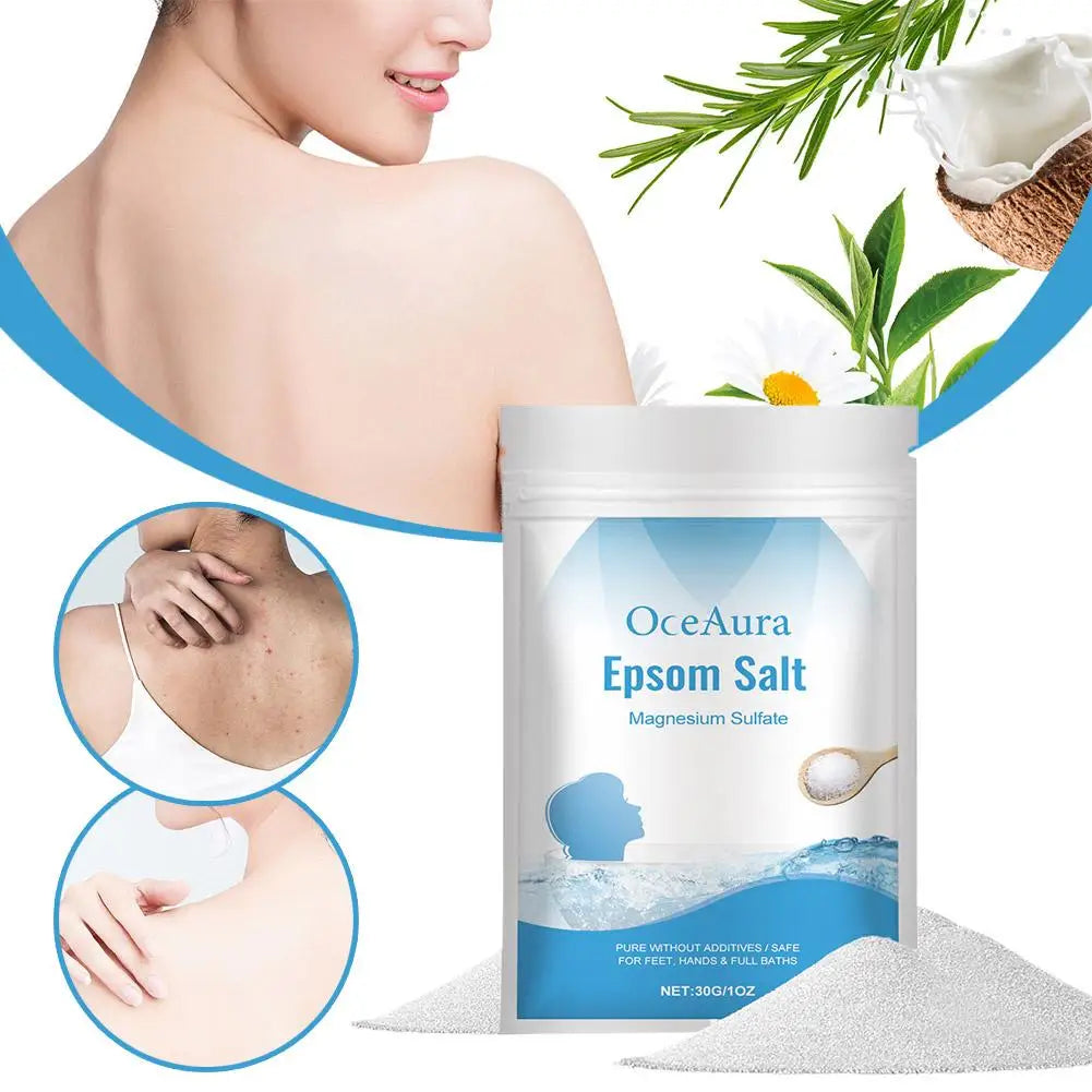 1/2/3/4/5/6/8/10PCS*30g Natural Epsom Salt Body Bath Salt Gentle Exfoliating Dead Skin Remover Deep Moisturizing Care
