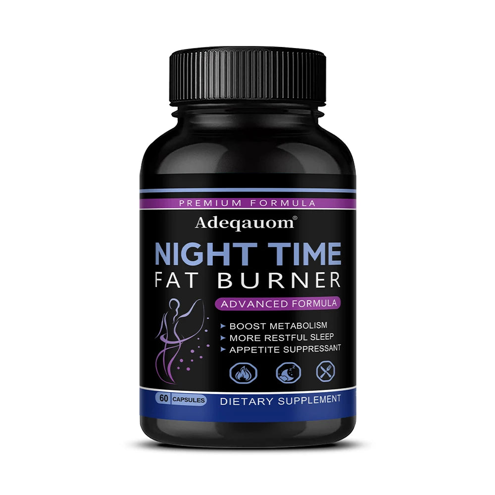 Nighttime Fat Burner Support Capsules, Supports Gentle Metabolism, Digestive Wellness & Restful Sleep, Natural Supplement