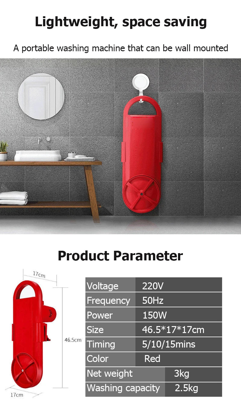 Mini Portable Washing Machine Microcomputer control Household Ultrasonic Cloth Washer Forward Reverse Bilateral Cleaning Device
