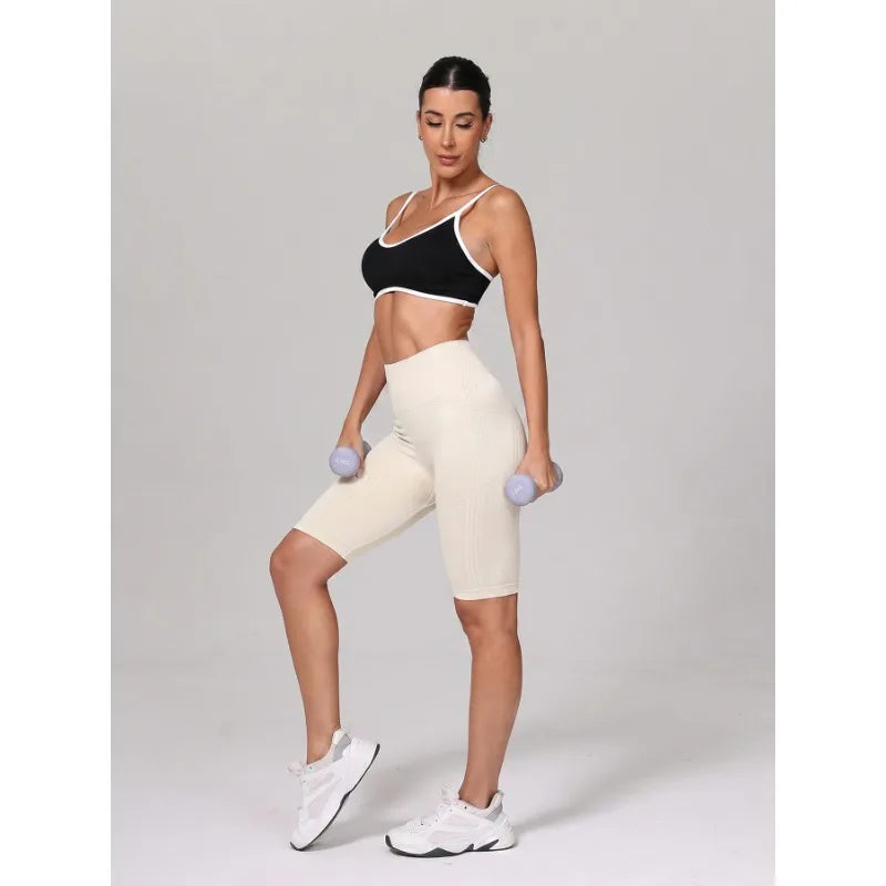 Women High Waist 5 Inch  Shorts Butt Lift Yoga Shorts Naked Feel Breathable Tight Run Gym Workout Outer Athletic Biker Shorts