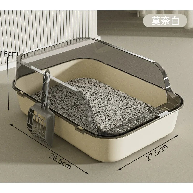 Semi Enclosed Cat Litter Box Breathable Odor Free Anti Splash Pet Supplies for Cats