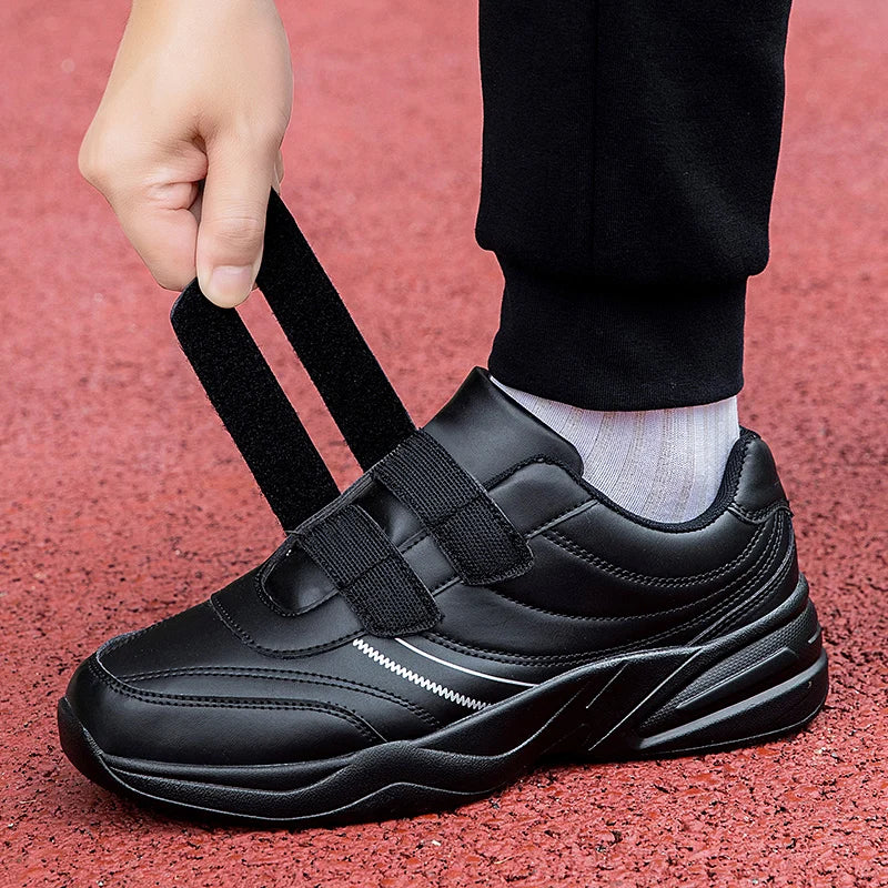 Large Size 48 White Casual Sneakers Men Comfy Leather Lightweight Men's Sports Shoes Outdoor Non-slip Walking Shoes Man Trainers