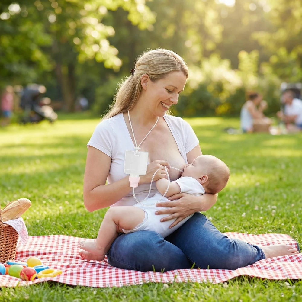 Essential Supplemental Nursing System for Breastfeeding - BPA Free Lactation Aid & Baby Feeding Bottle Combo