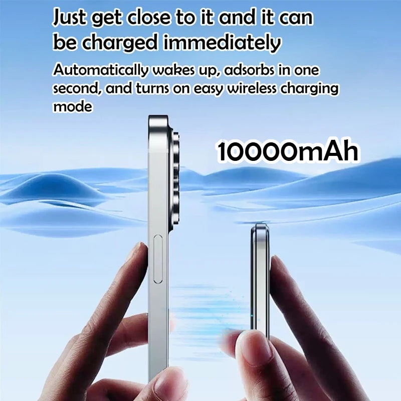 Taepiaai 10000mAh Magnetic Wireless PowerBank Ultra Thin Portable CCC Certified Super Fast Charging LED Display Pack for MagSafe