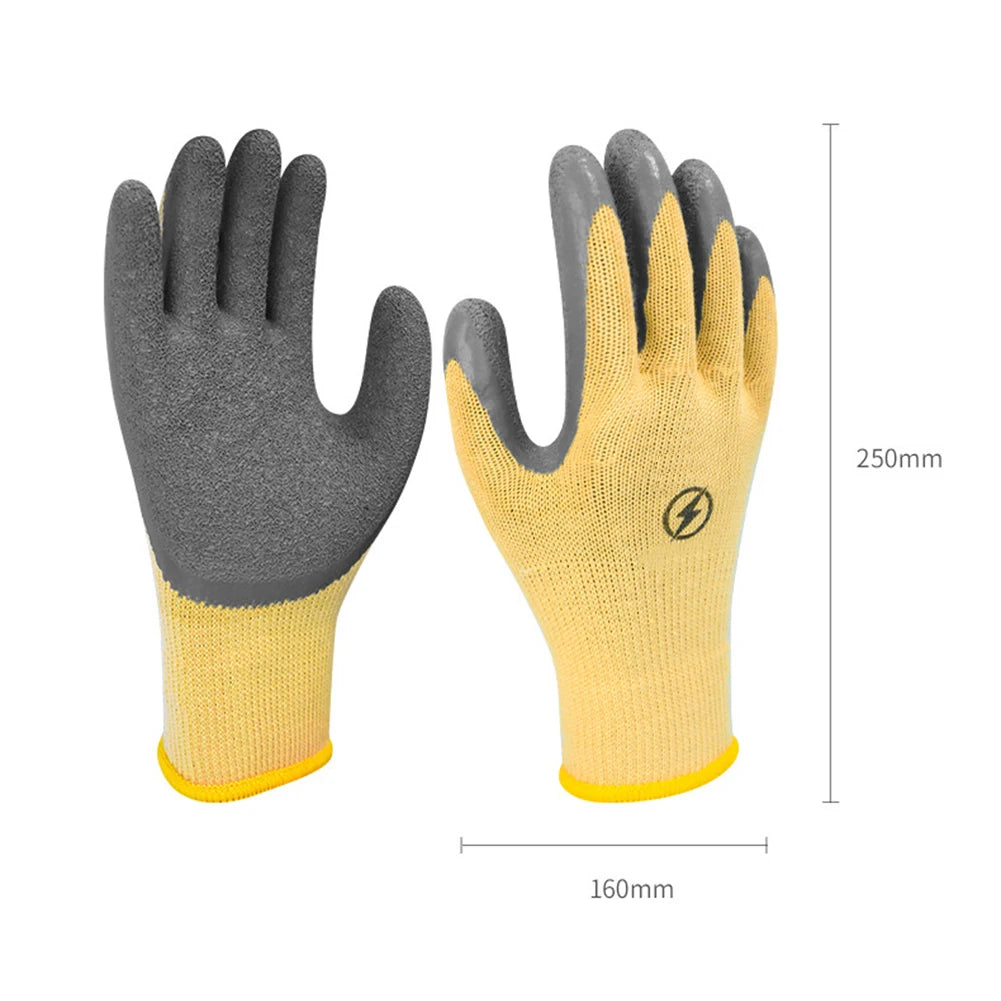 Blue Electrical Safety Gloves Insulated Natural Rubber Withstand 400V For Industrial And Electrician Use