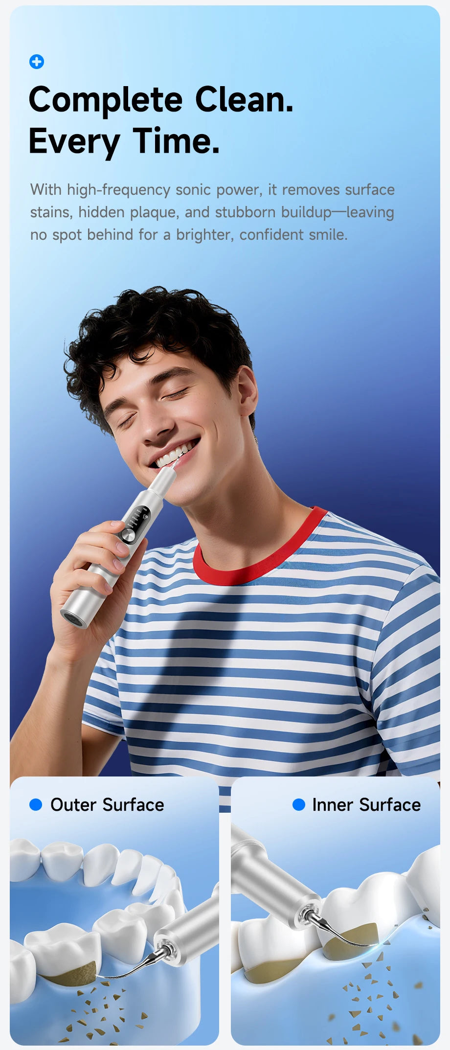 Electric Ultrasonic Dental Scaler 5 Smart Modes T11 Dental Tarter Calculus Cleaning Plaque Tooth Stains Remover Teeth Whitening