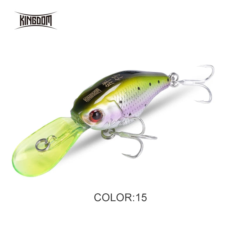 Kingdom 37mm 5g Minnow Fishing Lures Slow Sinking Crankbaits Artificial Hard Wobblers Bait for Freshwater Bass Fishing