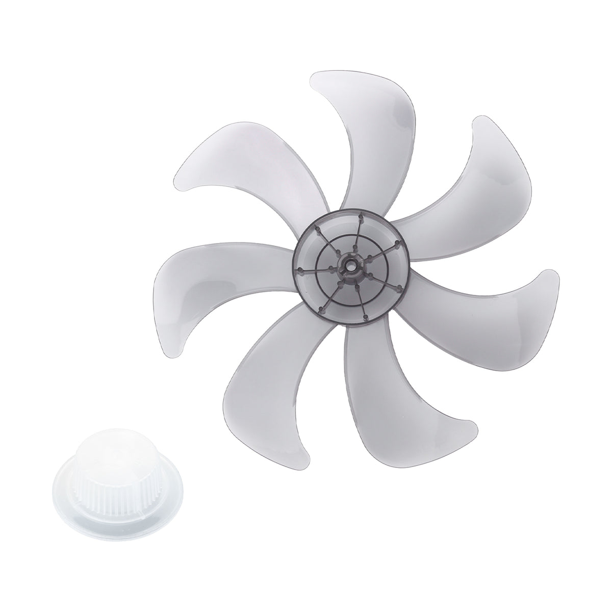 Gray 16 Inch Household Plastic Fan Blade 7 Leaves with Nut Cover for Standing Pedestal Fan Table Fanner General Accessories Fans