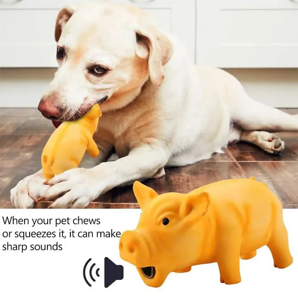 Pet Tooth Cleaning Products Latex Piggy Dog Toys Whistle Grunt Bite Resistance Chewing Squeak Interactive Toy Dog Accessories