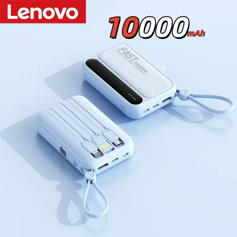 Lenovo 500000mAh Power Bank Built in 4 Lines Large Capacity Super Fast Charging Portable External Battery For iPhone Samsung