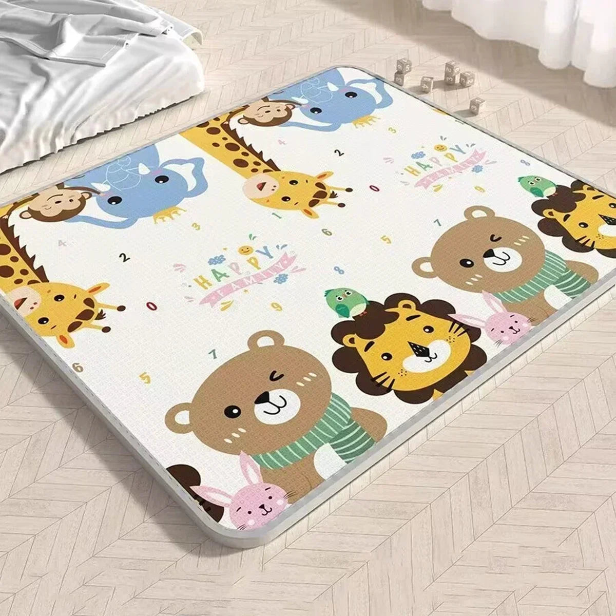 Thicken 1cm/0.5cm Baby Crawling Play Mats 200*180cm Folding Mat Carpet Play Mat for Children's Safety Rug Toys Gift Have Creases