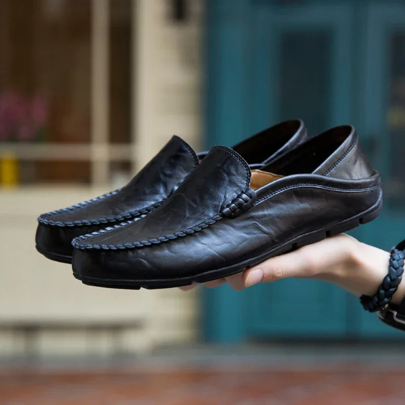 Men Shoes Casual Leather Mens Loafers Moccasins Designer Slip on Boat Shoes High Quality Chaussure Homme